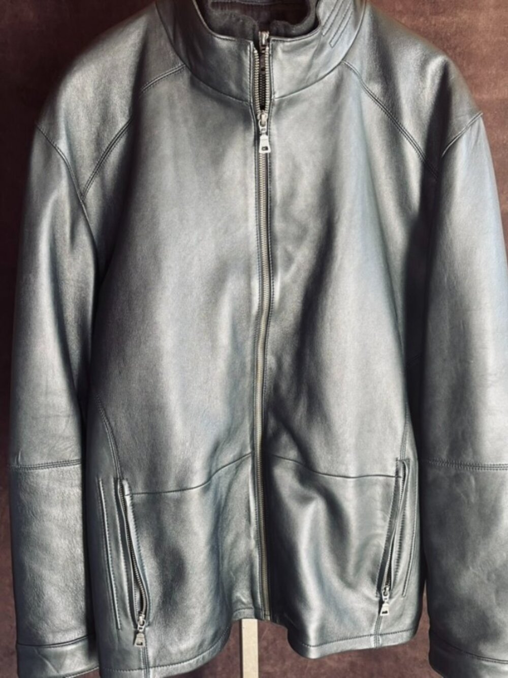 Jos. A. Bank Leather Jacket in Black tone Size L